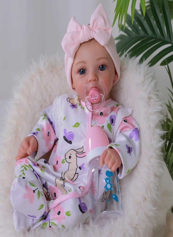 BABESIDE دمية طفلة واقعية من بيبي سايد مقاس 18 بوصة - دمية طفلة واقعية مصنوعة من السيليكون مع زي أرنب، لهاية مغناطيسية، زجاجة رضاعة، حفاضة وشهادة ميلاد، هدية مثالية للأطفال - Image 5